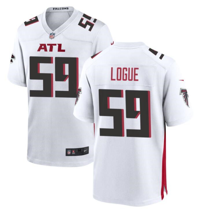 Men's Atlanta Falcons #59 Zion Logue White Limited Football Stitched Game Jersey
